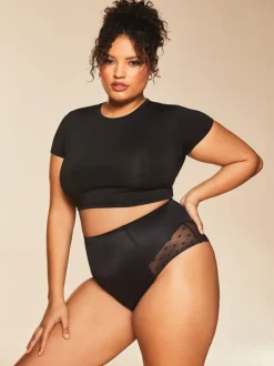 Zwart - Lipsy vormgevende shapewear slip met hoge taille met medium buikcorrectie