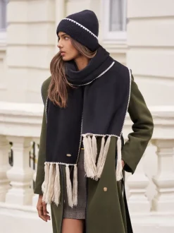 Zwart - Lipsy Whipstitch Trim Beanie Hat