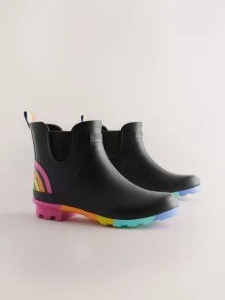 Zwart - Little Bird by Jools Oliver regenlaarzen met regenboog voor volwassenen