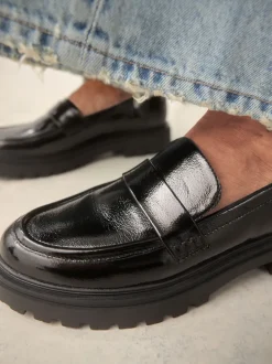 Zwart - Loafers met dikke zool