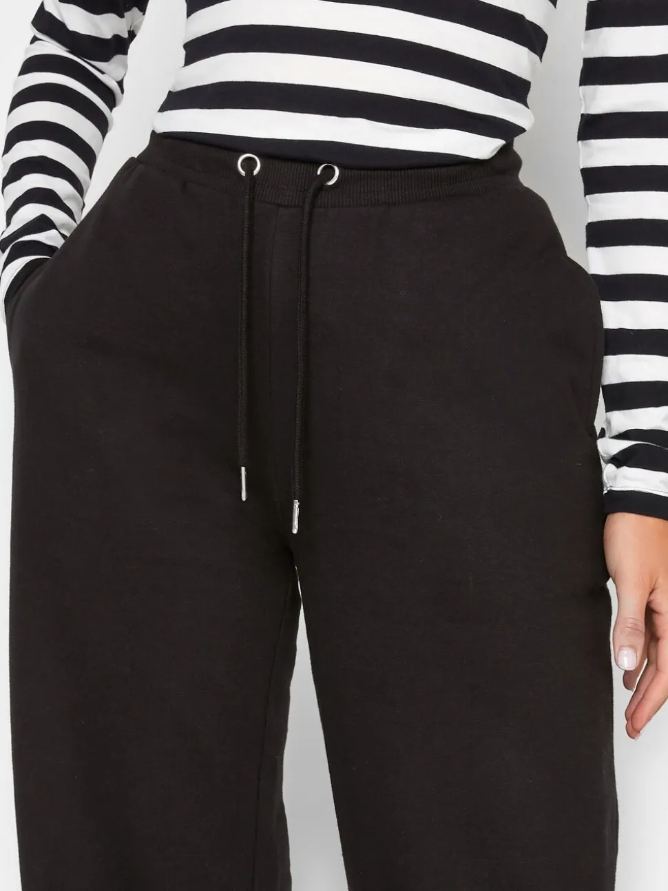 Zwart - Long Tall Sally joggingbroek met wijde pijpen