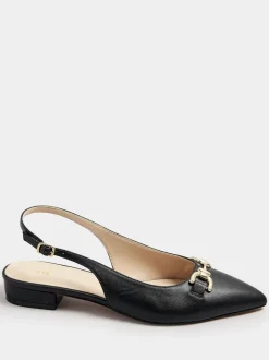 Zwart - Long Tall Sally Metal Trim Sling Back Shoes