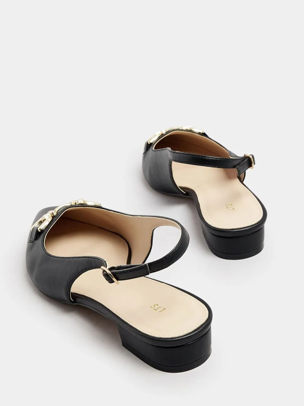 Zwart - Long Tall Sally Metal Trim Sling Back Shoes