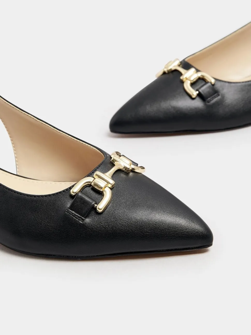 Zwart - Long Tall Sally Metal Trim Sling Back Shoes