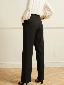 Zwart - Love & Roses broek met wijde pijpen