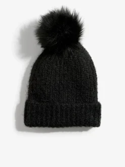 Zwart - Love & Roses Cosy Pom Hat