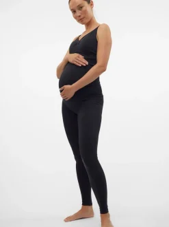 Zwart - Mamalicious Maternity Seamless Leggings