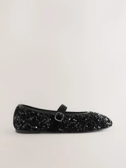 Zwart - Mary Jane-schoenen met versierde pailletten van Forever Comfort®