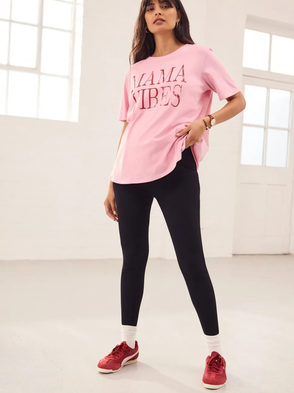 Zwart - Maternity Ribbed Seamless Leggings