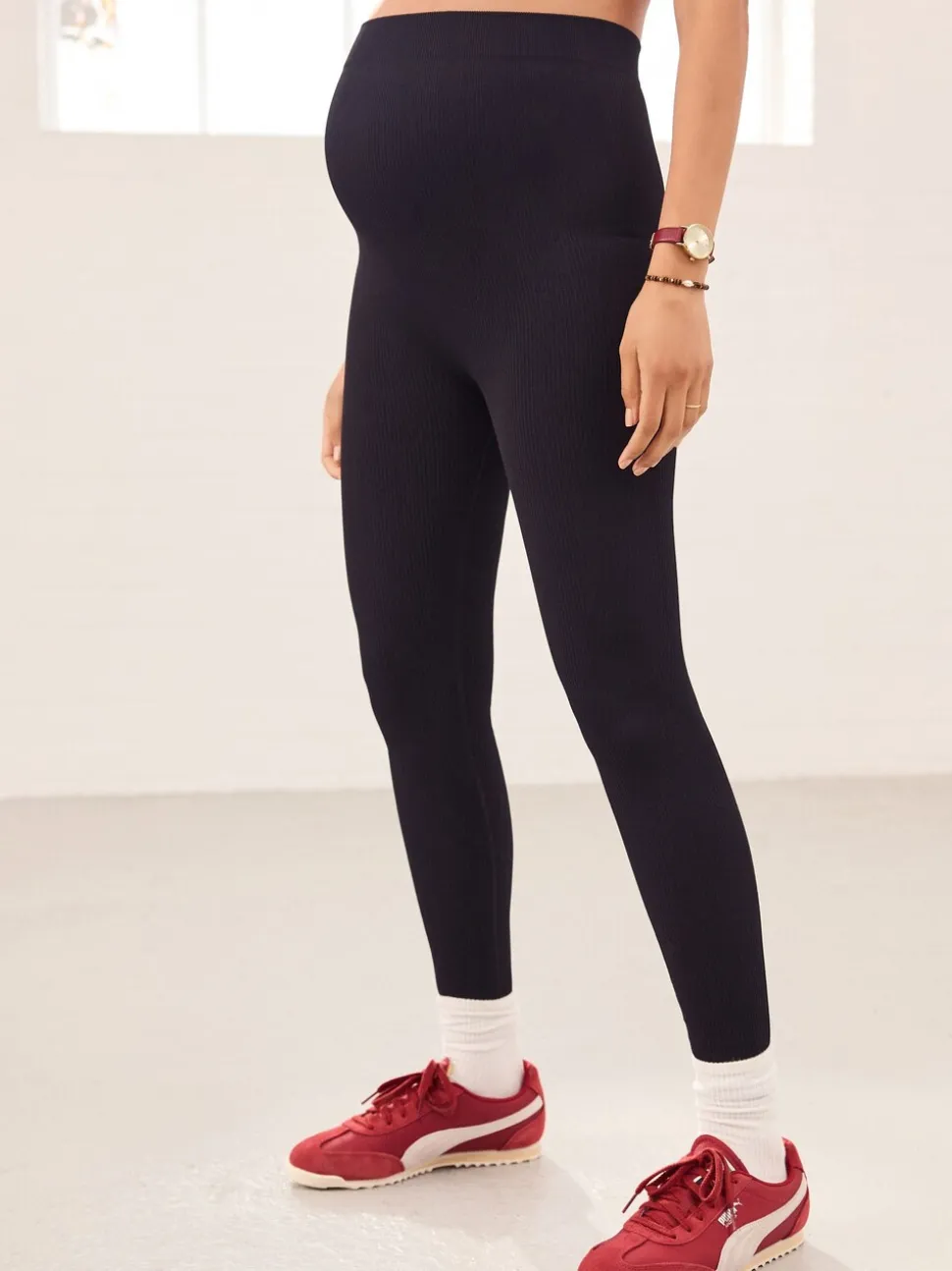 Zwart - Maternity Ribbed Seamless Leggings