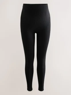 Zwart - Maternity Ribbed Seamless Leggings