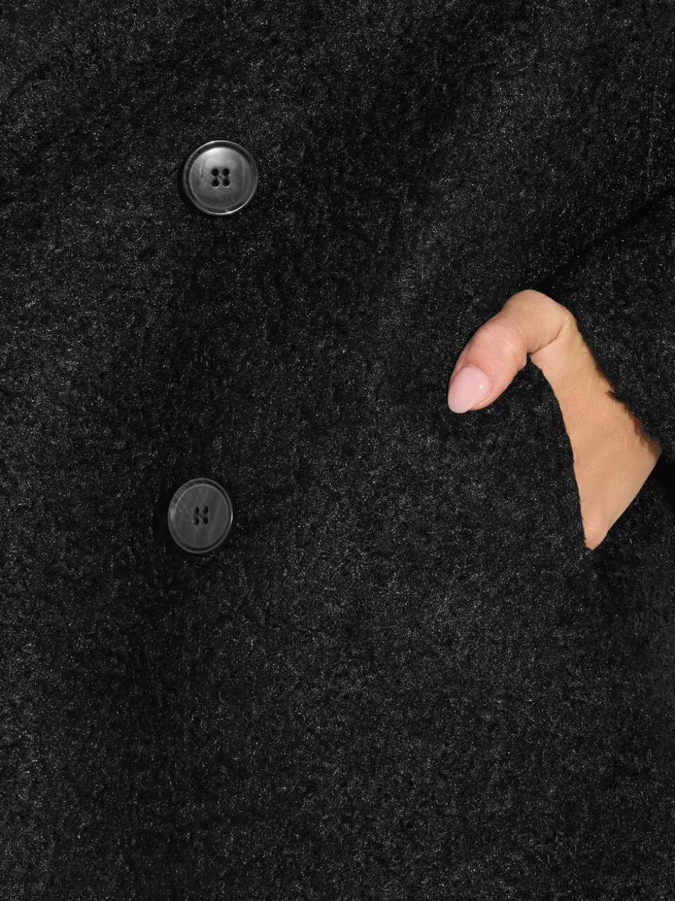 Zwart - M&Co Boucle Peacoat