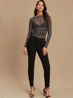 Zwart - Mid Rise Stretch Skinny Jeans