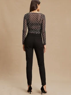 Zwart - Mid Rise Stretch Skinny Jeans