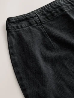 Zwart - Mini denim rok met zandloper model