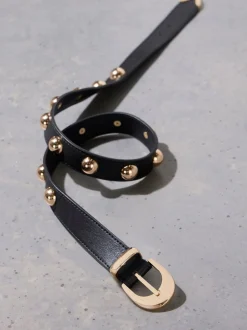 Zwart - Mint Velvet - Opvallende leren riem