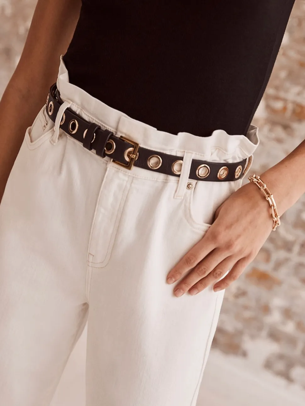 Zwart - Mint Velvet leren riem