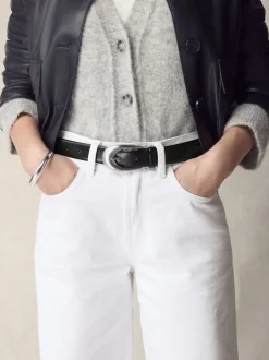 Zwart - N. Premium Made In Italië Plus-maten leren riem met gesp