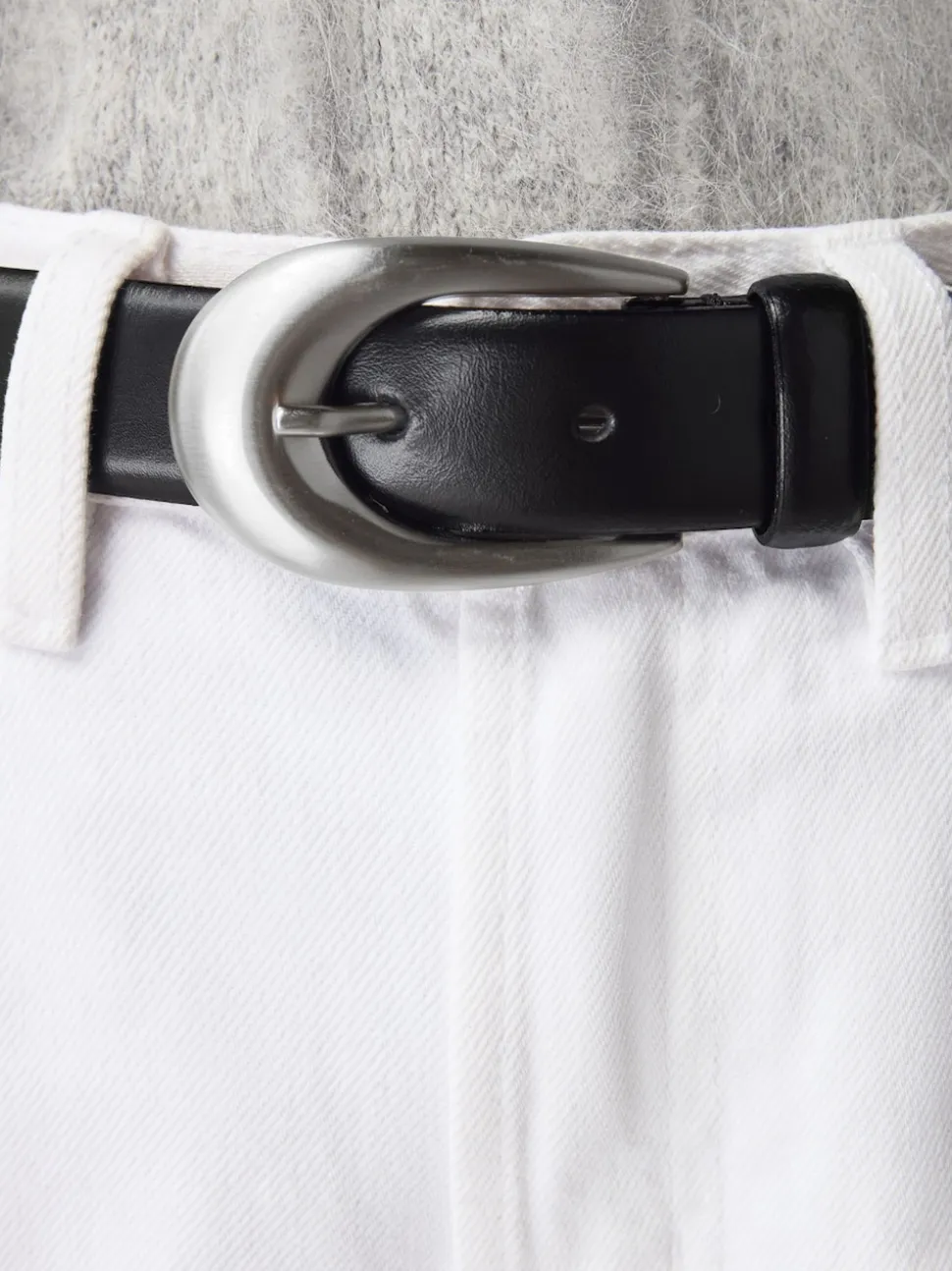 Zwart - N. Premium Made In Italië Plus-maten leren riem met gesp