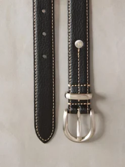 Zwart - N. Premium Made In Italië riem met gemiddelde breedte