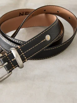 Zwart - N. Premium Made In Italië riem met gemiddelde breedte