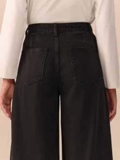 Zwart - N. Premium Palazzo-jeans met wijde pijpen