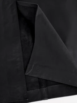 Zwart - N. Premium rok van echt leer