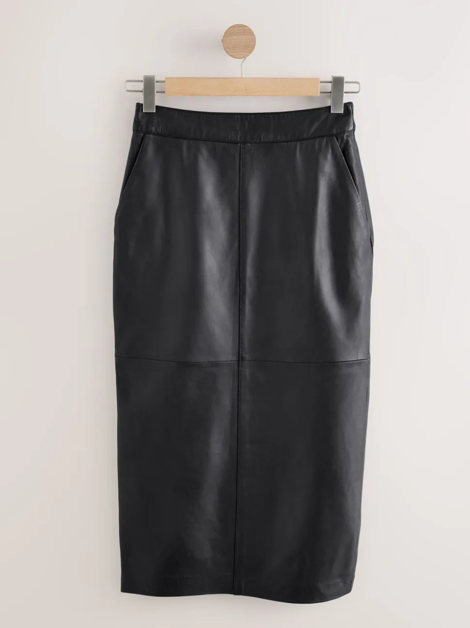 Zwart - N. Premium rok van echt leer