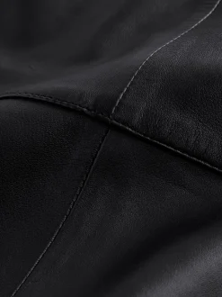 Zwart - N. Premium rok van echt leer
