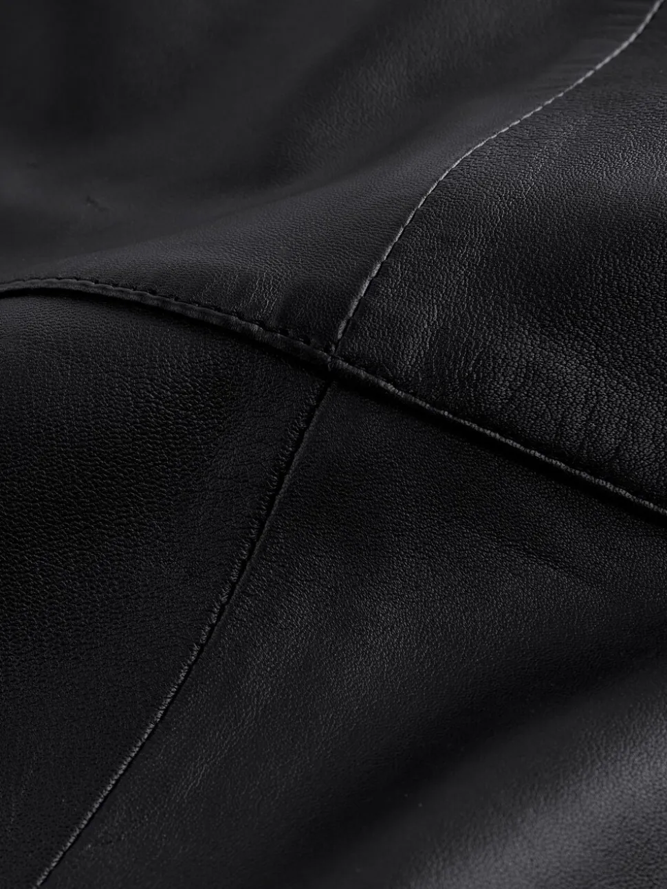 Zwart - N. Premium rok van echt leer
