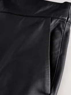 Zwart - N. Premium rok van echt leer
