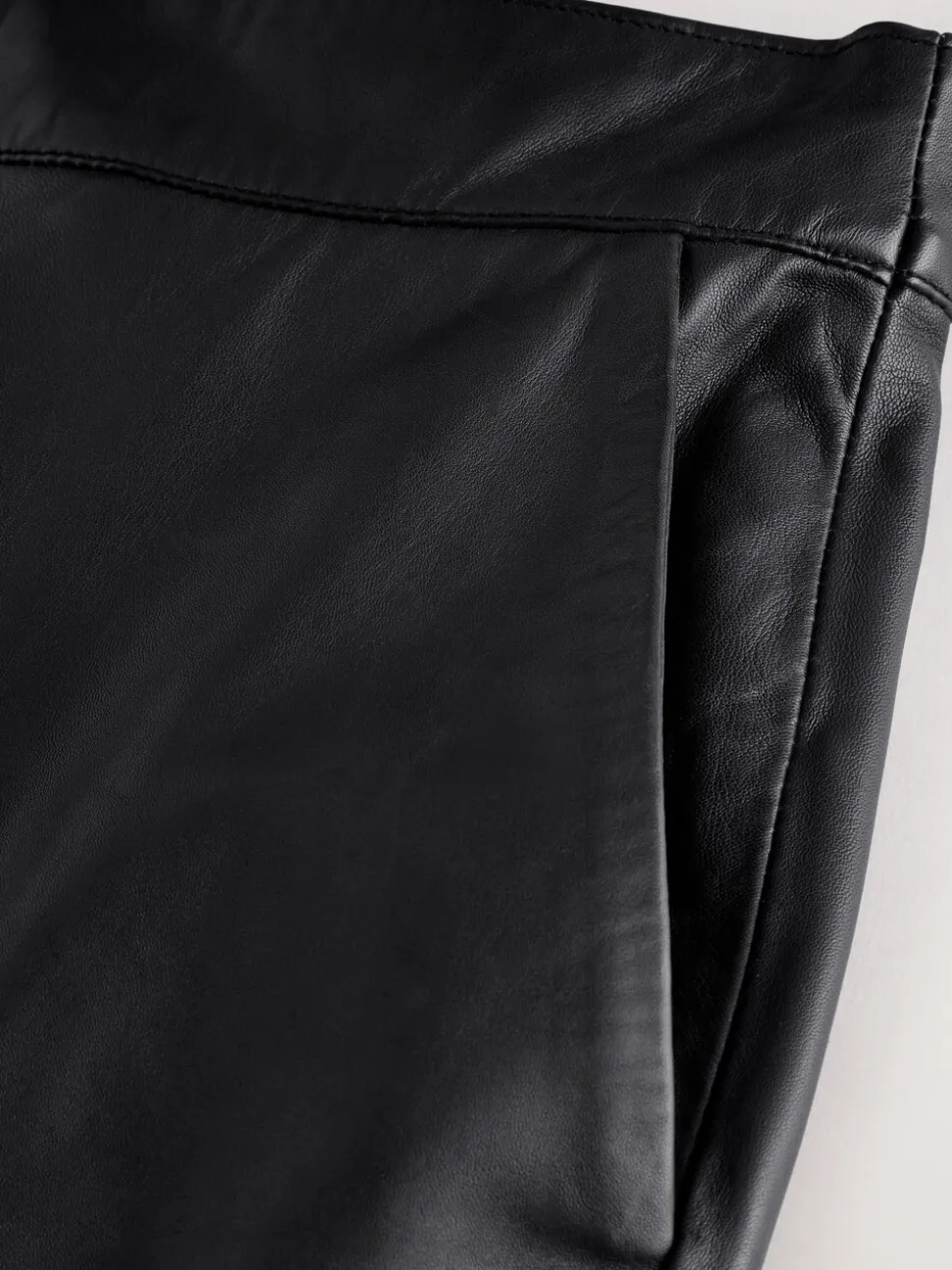 Zwart - N. Premium rok van echt leer