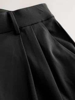 Zwart - N. Premium Wide Leg Tailored Jersey Trousers