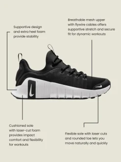 Zwart - Nike Free Metcon 6 trainingsschoenen