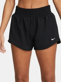 Zwart - Nike One Dri-FIT 3 inch short met halfhoge taille en geïntegreerde slip