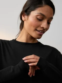Zwart - Nike One Relaxed Dri-FIT top met lange mouwen