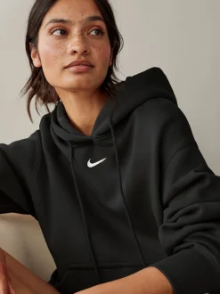 Zwart - Nike oversized mini sportkleding Phoenix fleece swoosh pullover met hoodie