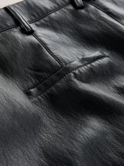 Zwart - Nothing Ordinary Faux Leather Barrel Leg Trousers