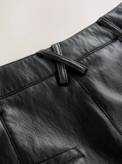 Zwart - Nothing Ordinary Faux Leather Barrel Leg Trousers