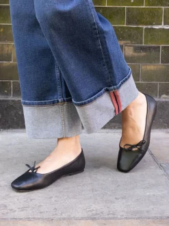 Zwart - Novo Camilla Asymetric Bow Ballerinas