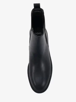 Zwart - Novo Dottie Flat Chelsea Ankle Boots