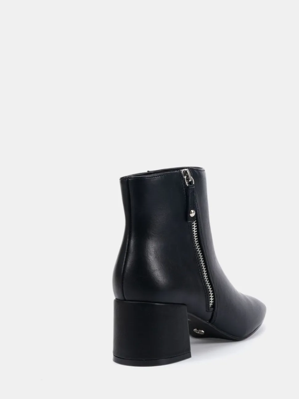 Zwart - Novo Kate Zip Side Square Toe Block Heel Ankle Boots