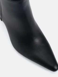 Zwart - Novo Wide Fit Gala Point Toe Block Heel Knee Boots