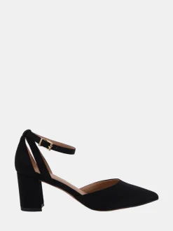 Zwart - Novo Wide Fit Imelda Two Part Ankle Strap Courts