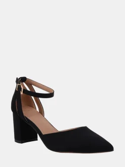 Zwart - Novo Wide Fit Imelda Two Part Ankle Strap Courts