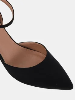Zwart - Novo Wide Fit Imelda Two Part Ankle Strap Courts