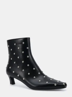 Zwart - Novo Wide Fit Kiki Studded Low Heel Ankle Boots