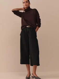 Zwart - N.Premium High Rise Culotte Jeans