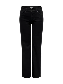 Zwart - ONLY Blush Mid Rise Straight Leg Jeans With Super Stretch
