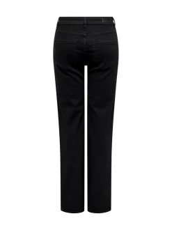 Zwart - ONLY Blush Mid Rise Straight Leg Jeans With Super Stretch